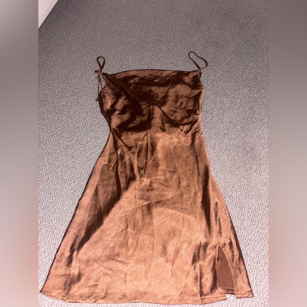 Alfie Mini Dress Brown Princess Polly Cowneck Brand New Womens Size US 0